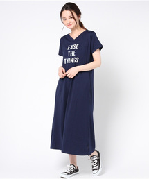 LBC | ロゴプリントVネックワンピース      (ワンピース)