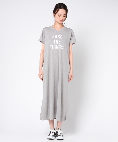 LBC（エルビーシー）の「ロゴプリントVネックワンピース      （ワンピース・レディース・ネイビー/グレー・LARGE/MEDIUM）」の8枚目の写真