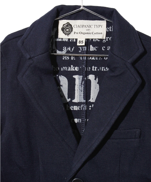 CIAOPANIC TYPY（チャオパニックティピー）の「「CIAOPANIC TYPY with Pre Organic Cotton」KID'S ポンチテーラードジャケット（テーラードジャケット・キッズ・ネイビー/ホワイト・85/105/120）」の4枚目の写真