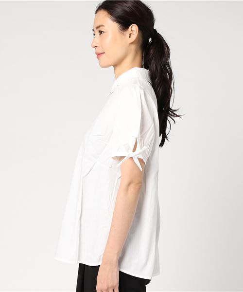 earth music&ecology（アースミュージックアンドエコロジー）の「＜もっと大きなサイズ＞衿ビジュープルオーバー（シャツ/ブラウス・レディース・オフホワイト/ネイビー・13/17）」の7枚目の写真