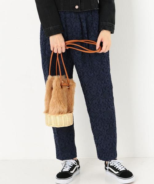 Casselini エコファー かごバッグ Casselini（キャセリーニ）の「CASSELINI フェイクファーコンビかご