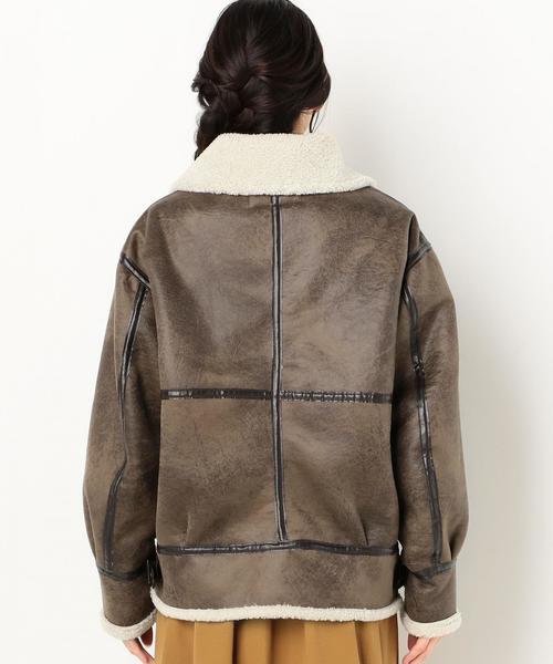 Another Edition(アナザーエディション)の「フェイクムートンB3ブルゾン(その他アウター・レディース・ブラウン・SMALL/MEDIUM)」の2枚目の写真