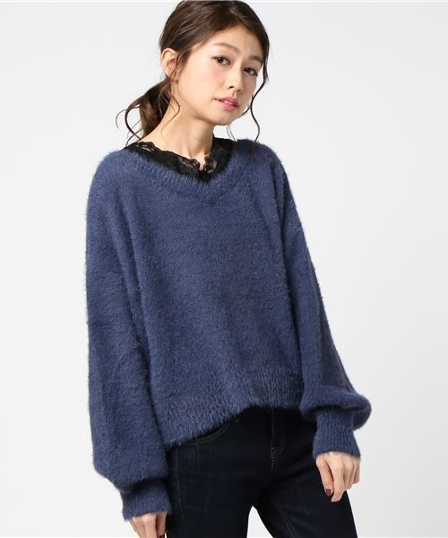 E Hyphen World Gallery イーハイフンワールドギャラリー の 3wayラメフェザーセット ニット セーター Wear