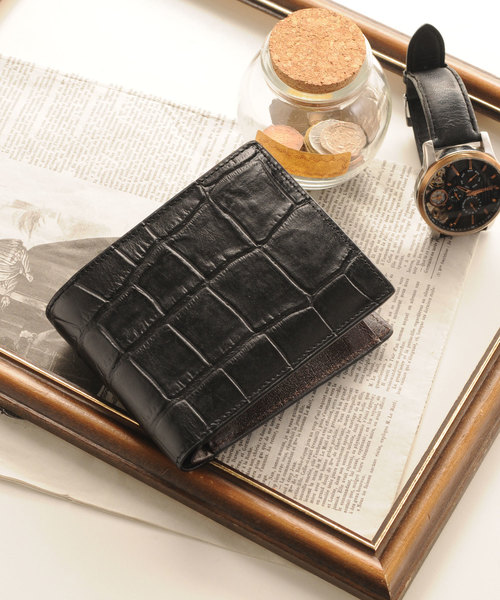 クロコダイル型押しレザー折り財布(財布)|Mia Borsa(ミアボルサ) クロコダイル型押しレザー折り財布(財布)|Mia Borsa(ミアボルサ)