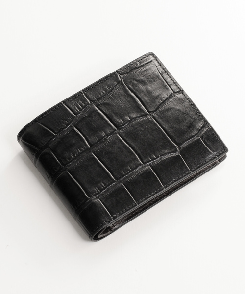 クロコダイル型押しレザー折り財布(財布)|Mia Borsa(ミアボルサ) クロコダイル型押しレザー折り財布(財布)|Mia Borsa(ミアボルサ)