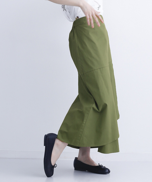MERLOT（メルロー）の「チノラップスカート1300（スカート・レディース・オフホワイト/ベージュ/グリーン/ブラック・FREE）」の4枚目の写真