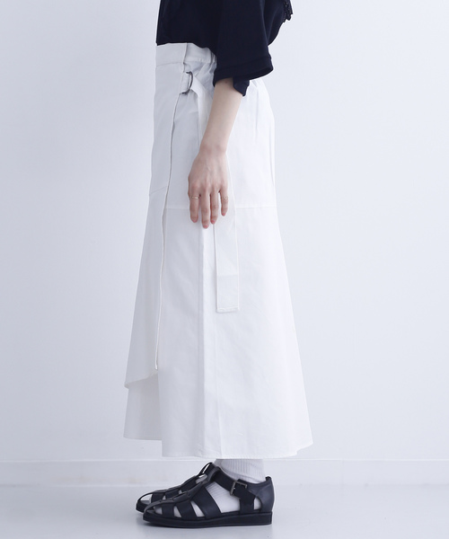 MERLOT（メルロー）の「チノラップスカート1300（スカート・レディース・オフホワイト/ベージュ/グリーン/ブラック・FREE）」の5枚目の写真