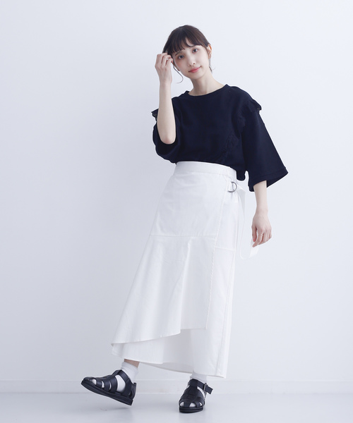 MERLOT（メルロー）の「チノラップスカート1300（スカート・レディース・オフホワイト/ベージュ/グリーン/ブラック・FREE）」の15枚目の写真