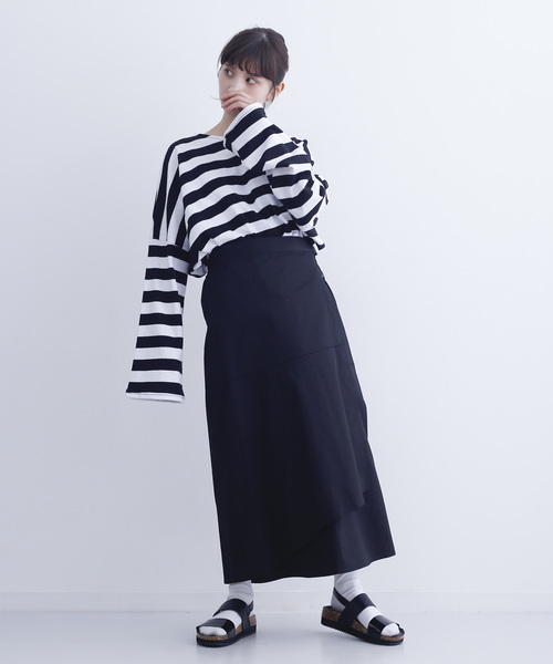 MERLOT（メルロー）の「チノラップスカート1300（スカート・レディース・オフホワイト/ベージュ/グリーン/ブラック・FREE）」の8枚目の写真