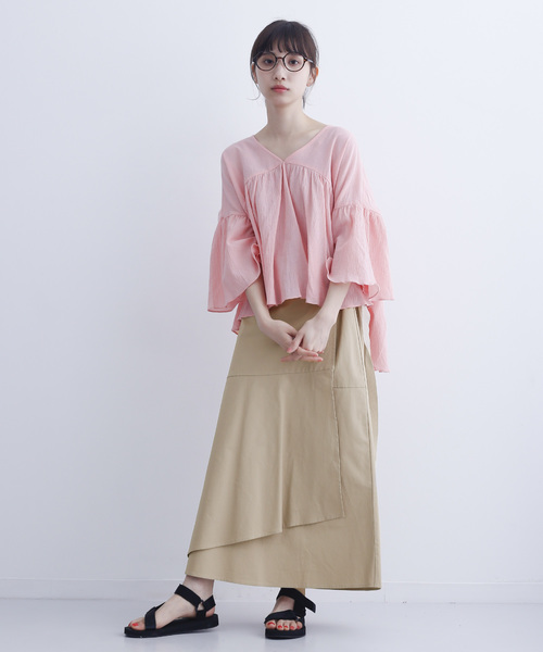 MERLOT（メルロー）の「チノラップスカート1300（スカート・レディース・オフホワイト/ベージュ/グリーン/ブラック・FREE）」の13枚目の写真