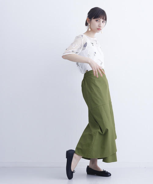 MERLOT（メルロー）の「チノラップスカート1300（スカート・レディース・オフホワイト/ベージュ/グリーン/ブラック・FREE）」の6枚目の写真