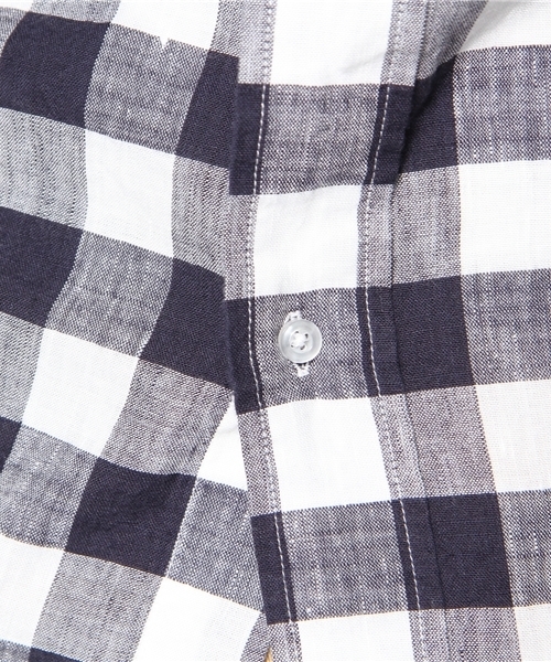 coen（コーエン）の「コットンリネンバッファローチェックシャツ（シャツ/ブラウス・メンズ・ケリー/ネイビー・X-SMALL/SMALL/MEDIUM/LARGE/X-LARGE）」の9枚目の写真