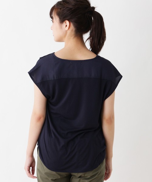 grove（グローブ）の「異素材切り替えVネックプルオーバー（Tシャツ/カットソー・レディース・アイボリー/グリーン系/ネイビー・02/03）」の6枚目の写真