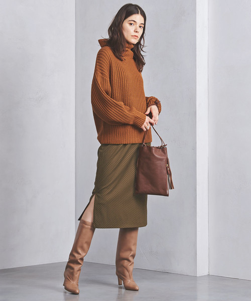 UNITED ARROWS（ユナイテッドアローズ）の「UBCS T/R フロッキードット タイトスカート（スカート・レディース・ブラック/ブラウン・34/40/38/36）」の2枚目の写真