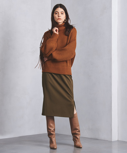 UNITED ARROWS（ユナイテッドアローズ）の「UBCS T/R フロッキードット タイトスカート（スカート・レディース・ブラック/ブラウン・34/40/38/36）」の9枚目の写真