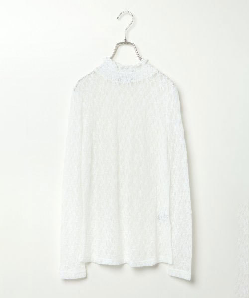 VENCEEXCHANGE(ヴァンスエクスチェンジ)の「レースレイヤードトップス(Tシャツ/カットソー・レディース・ホワイト/ブラック・M)」の1枚目の写真