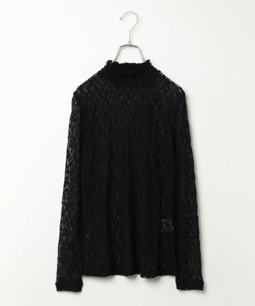 VENCEEXCHANGE(ヴァンスエクスチェンジ)の「レースレイヤードトップス(Tシャツ/カットソー・レディース・ホワイト/ブラック・M)」の2枚目の写真