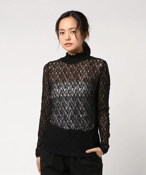 VENCEEXCHANGE(ヴァンスエクスチェンジ)の「レースレイヤードトップス(Tシャツ/カットソー・レディース・ホワイト/ブラック・M)」の6枚目の写真