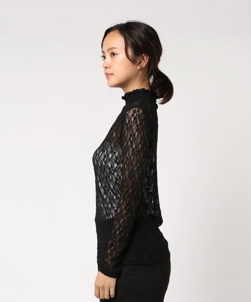 VENCEEXCHANGE(ヴァンスエクスチェンジ)の「レースレイヤードトップス(Tシャツ/カットソー・レディース・ホワイト/ブラック・M)」の3枚目の写真