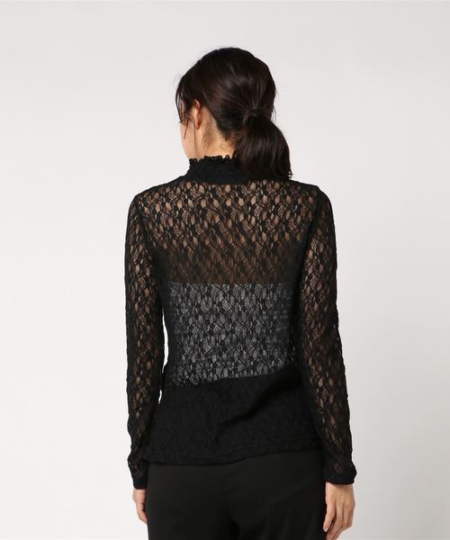 VENCEEXCHANGE(ヴァンスエクスチェンジ)の「レースレイヤードトップス(Tシャツ/カットソー・レディース・ホワイト/ブラック・M)」の4枚目の写真