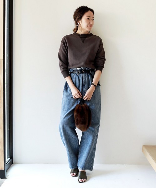 TODAYFUL（トゥデイフル）の「Vintageコンパクトスエット（スウェット・レディース・ホワイト/ブラウン/グレー・FREE）」の4枚目の写真