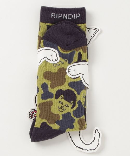 RIPNDIP(リップンディップ)の「RIPNDIP/リップンディップ/NERM CAMOソックス(ソックス/靴下・レディース・ブラック/カモフラージュ・FREE)」の2枚目の写真