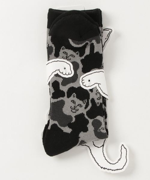 RIPNDIP(リップンディップ)の「RIPNDIP/リップンディップ/NERM CAMOソックス(ソックス/靴下・レディース・ブラック/カモフラージュ・FREE)」の1枚目の写真