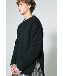 MONKEY TIME | ＜monkey time＞ PE AZE SIDE ZIP CREWNECK KNIT/ニット(ニット/セーター)
