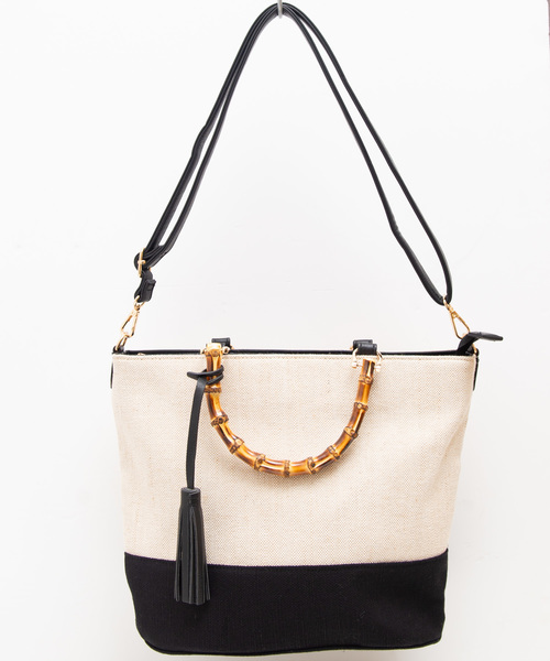 HVC(エイチブイシー)の「Rana Sacs / 2wayバンブー綿ハンドルバッグ(ハンドバッグ・レディース・ブラック/ブラック系その他/ブラウン系その他・FREE)」の8枚目の写真