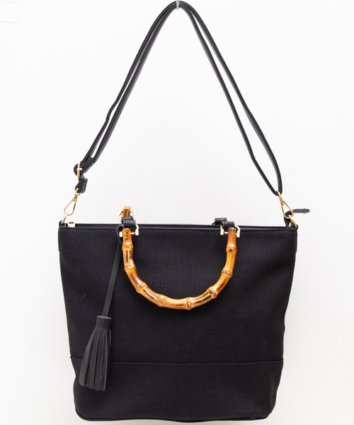 HVC(エイチブイシー)の「Rana Sacs / 2wayバンブー綿ハンドルバッグ(ハンドバッグ・レディース・ブラック/ブラック系その他/ブラウン系その他・FREE)」の7枚目の写真
