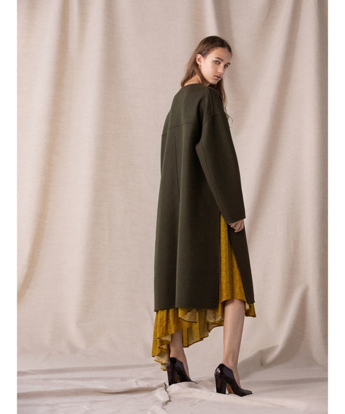CASA FLINE(カーサフライン)の「ウールガウンコート(その他アウター・レディース・ブラック/カーキ・FREE)」の4枚目の写真