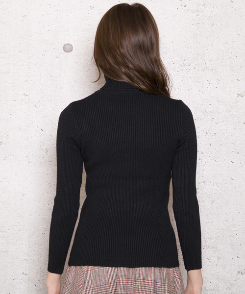 LUGG NAGG(ラグナグ)の「【Jewelobe/ ジュエローブ】タートルネック リブニット トップス(ニット/セーター・レディース・ホワイト/ブラック/ブラウン/グレー/グリーン・FREE)」の6枚目の写真