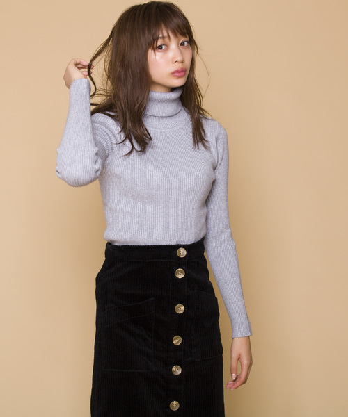 LUGG NAGG(ラグナグ)の「【Jewelobe/ ジュエローブ】タートルネック リブニット トップス(ニット/セーター・レディース・ホワイト/ブラック/ブラウン/グレー/グリーン・FREE)」の11枚目の写真