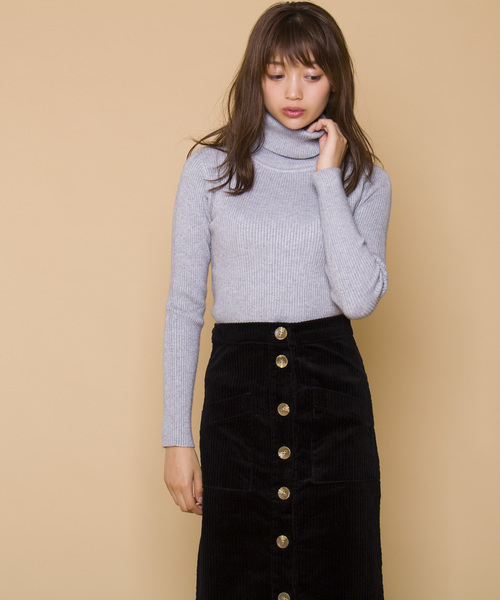LUGG NAGG(ラグナグ)の「【Jewelobe/ ジュエローブ】タートルネック リブニット トップス(ニット/セーター・レディース・ホワイト/ブラック/ブラウン/グレー/グリーン・FREE)」の10枚目の写真