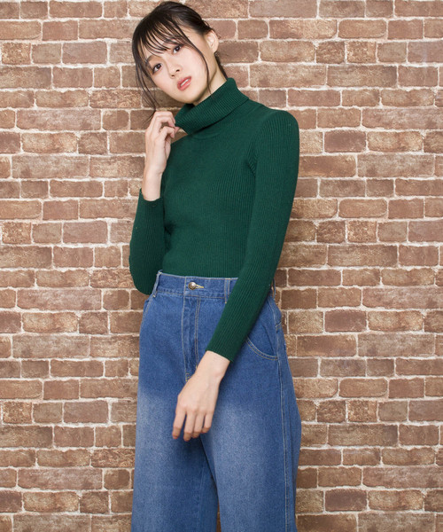 LUGG NAGG(ラグナグ)の「【Jewelobe/ ジュエローブ】タートルネック リブニット トップス(ニット/セーター・レディース・ホワイト/ブラック/ブラウン/グレー/グリーン・FREE)」の8枚目の写真