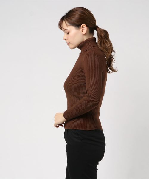 LUGG NAGG(ラグナグ)の「【Jewelobe/ ジュエローブ】タートルネック リブニット トップス(ニット/セーター・レディース・ホワイト/ブラック/ブラウン/グレー/グリーン・FREE)」の9枚目の写真