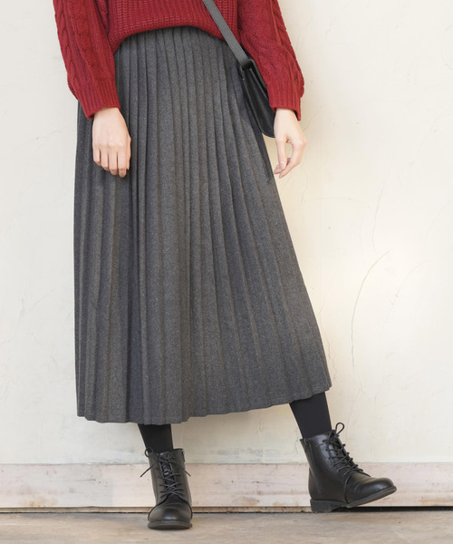 rps（アールピーエス）の「プリーツスカート（スカート・レディース・チャコールグレー/ダークグリーン/オフホワイト/ボルドー/グレー系その他/ブラック・M）」の4枚目の写真