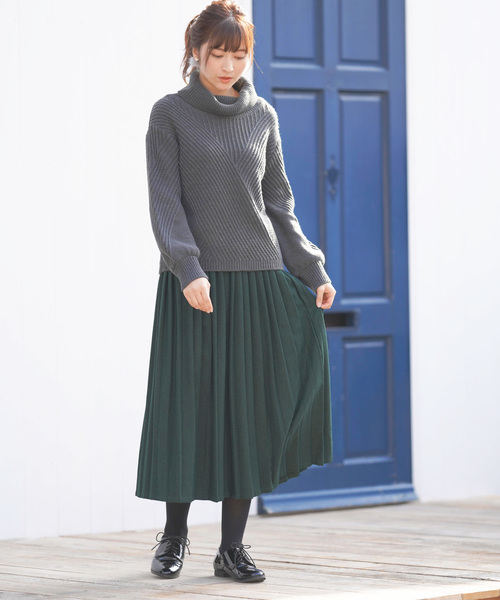 rps（アールピーエス）の「プリーツスカート（スカート・レディース・チャコールグレー/ダークグリーン/オフホワイト/ボルドー/グレー系その他/ブラック・M）」の5枚目の写真