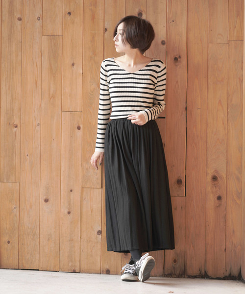 rps（アールピーエス）の「プリーツスカート（スカート・レディース・チャコールグレー/ダークグリーン/オフホワイト/ボルドー/グレー系その他/ブラック・M）」の14枚目の写真