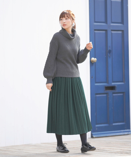 rps（アールピーエス）の「プリーツスカート（スカート・レディース・チャコールグレー/ダークグリーン/オフホワイト/ボルドー/グレー系その他/ブラック・M）」の21枚目の写真