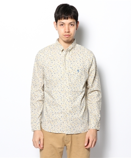 coen（コーエン）の「ハナガラプリントBDシャツ（シャツ/ブラウス・メンズ・ピンク/ネイビー・X-SMALL/SMALL/MEDIUM/LARGE/X-LARGE）」の3枚目の写真