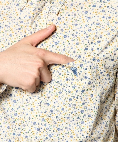 coen（コーエン）の「ハナガラプリントBDシャツ（シャツ/ブラウス・メンズ・ピンク/ネイビー・X-SMALL/SMALL/MEDIUM/LARGE/X-LARGE）」の8枚目の写真