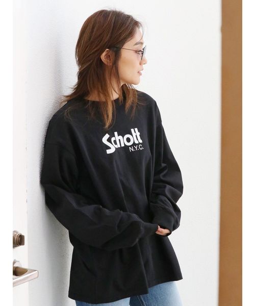 schott（ショット）の「Schott別注ロングスリーブTee（Tシャツ/カットソー・レディース・ブラック/ベージュ/オフホワイト・FREE）」の13枚目の写真