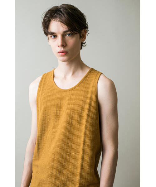 MONKEY TIME（モンキータイム）の「＜monkey time＞ BSKT/MESH LONG TANKTOP/タンクトップ（Tシャツ/カットソー・メンズ・ホワイト/ブラウン/ライム・S/M/L）」の14枚目の写真