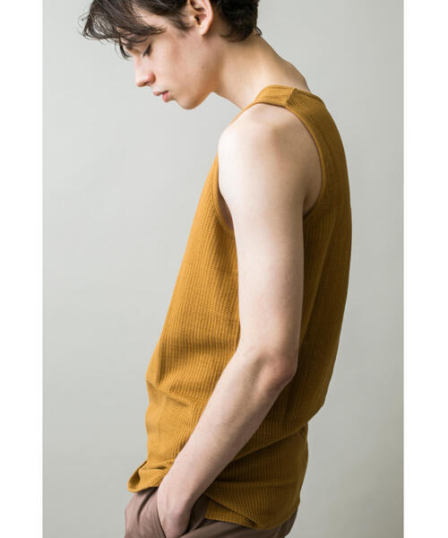 MONKEY TIME（モンキータイム）の「＜monkey time＞ BSKT/MESH LONG TANKTOP/タンクトップ（Tシャツ/カットソー・メンズ・ホワイト/ブラウン/ライム・S/M/L）」の15枚目の写真