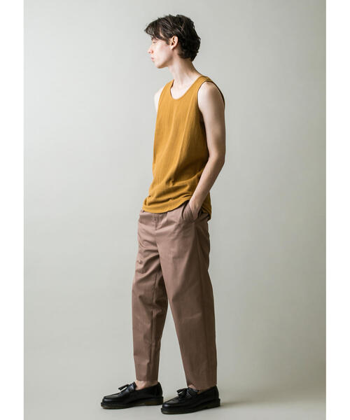 MONKEY TIME（モンキータイム）の「＜monkey time＞ BSKT/MESH LONG TANKTOP/タンクトップ（Tシャツ/カットソー・メンズ・ホワイト/ブラウン/ライム・S/M/L）」の4枚目の写真