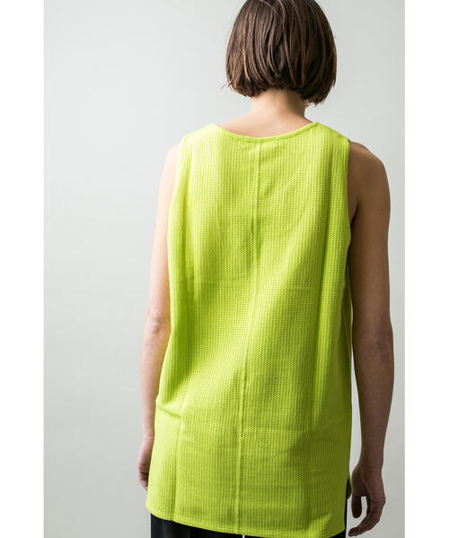 MONKEY TIME（モンキータイム）の「＜monkey time＞ BSKT/MESH LONG TANKTOP/タンクトップ（Tシャツ/カットソー・メンズ・ホワイト/ブラウン/ライム・S/M/L）」の6枚目の写真