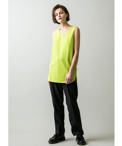 MONKEY TIME（モンキータイム）の「＜monkey time＞ BSKT/MESH LONG TANKTOP/タンクトップ（Tシャツ/カットソー・メンズ・ホワイト/ブラウン/ライム・S/M/L）」の7枚目の写真