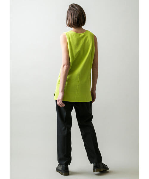 MONKEY TIME（モンキータイム）の「＜monkey time＞ BSKT/MESH LONG TANKTOP/タンクトップ（Tシャツ/カットソー・メンズ・ホワイト/ブラウン/ライム・S/M/L）」の9枚目の写真