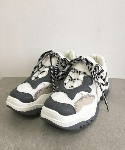 c.u.l(シーユーエル)の「【c.u.l】ダッドスニーカー ボリュームスニーカー 厚底 スニーカー chw746(スニーカー・レディース・グレー/イエロー/ブラック・38/39/35/36/37)」の17枚目の写真
